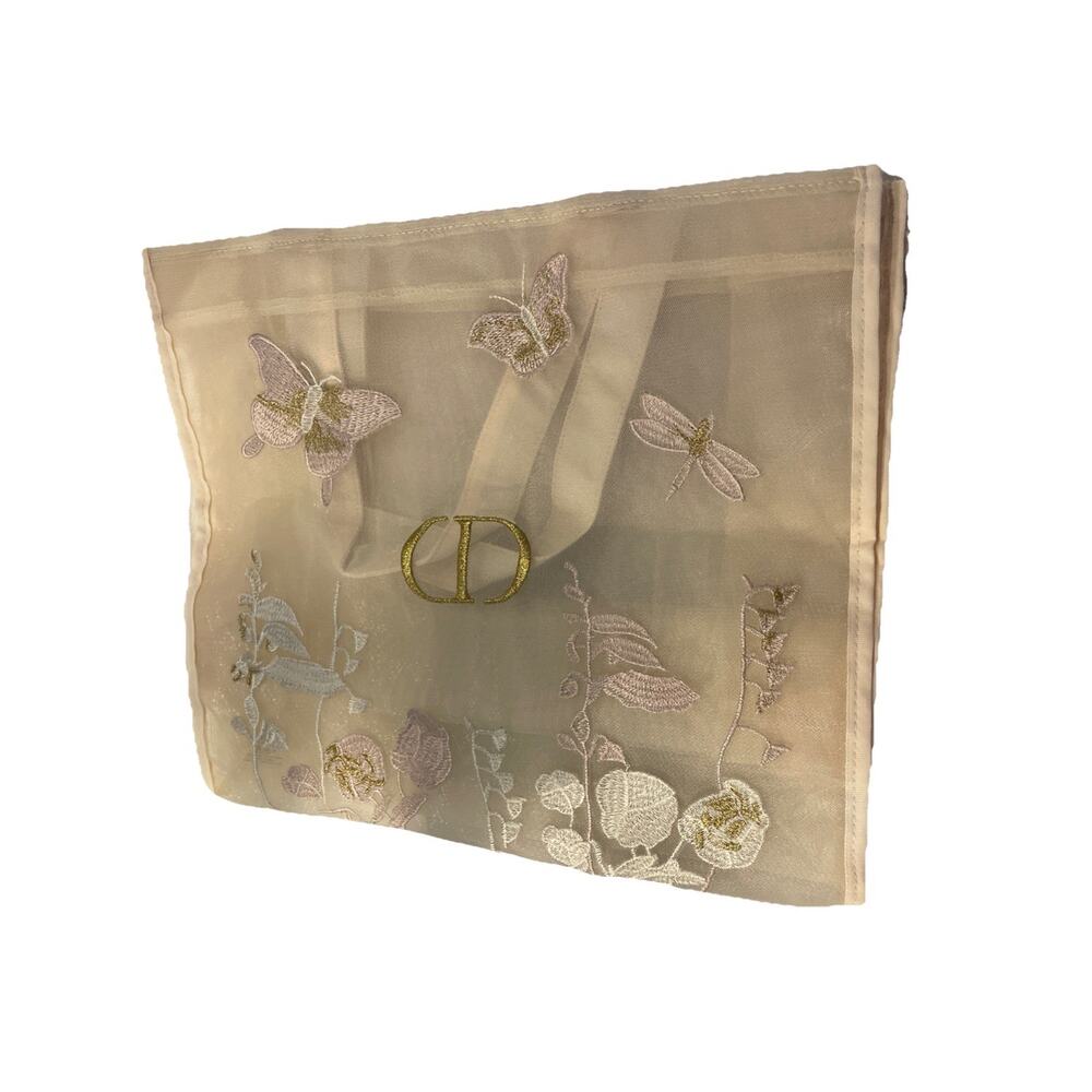 Christian Dior Beauty VIP GWP Cream Butterfly Mesh Tote Bag 16.5x14.5” - Picture 2 of 9